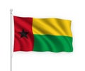 3d waving flag Guinea Bissau Isolated on white background