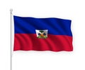 3d waving flag Haiti Isolated on white background Royalty Free Stock Photo