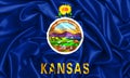 3d waving flag of Kansas