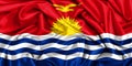 3d waving flag of Kiribati in the wind