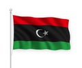 3d waving flag Libya Isolated on white background Royalty Free Stock Photo