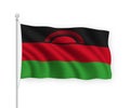 3d waving flag Malawi Isolated on white background