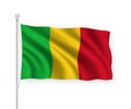 3d waving flag Mali Isolated on white background Royalty Free Stock Photo