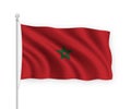 3d waving flag Morocco Isolated on white background