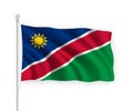 3d waving flag Namibia Isolated on white background