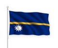 3d waving flag Nauru Isolated on white background