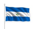 3d waving flag Nicaragua Isolated on white background