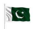 3d Waving Flag Pakistan Isolated On White Background