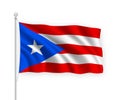 3d waving flag Puerto Rico Isolated on white background Royalty Free Stock Photo