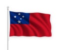 3d waving flag Samoa Isolated on white background Royalty Free Stock Photo