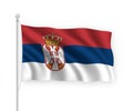 3d waving flag Serbia Isolated on white background Royalty Free Stock Photo