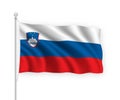 3d waving flag Slovenia Isolated on white background Royalty Free Stock Photo