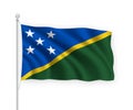 3d waving flag Solomon Islands Isolated on white background