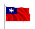 3d waving flag Taiwan Isolated on white background