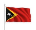 3d waving flag Timor-Leste Isolated on white background