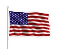 3d waving flag United States Isolated on white background Royalty Free Stock Photo