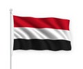 3d waving flag Yemen Isolated on white background Royalty Free Stock Photo