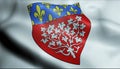 3D Waved France Coat of Arms Flag of Amiens