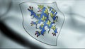 3D Waved France Coat of Arms Flag of Compiegne