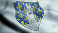 3D Waved France Coat of Arms Flag of Niort