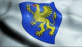 3D Waved France Coat of Arms Flag of Saint Brieuc