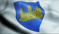 3D Waved France Coat of Arms Flag of Thionville