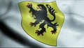 3D Waved France Coat of Arms Department Flag of Nord
