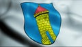 3D Waving Germany City Coat of Arms Flag of Dohna Closeup View Royalty Free Stock Photo