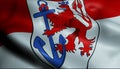 3D Waving Germany City Flag of Dusseldorf Closeup View