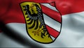 3D Waving Germany City Flag of Nuremberg Closeup View