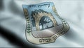 3D Waving Israel City Flag of Lod Closeup View