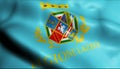 3D Waving Italy City Flag of Lazio Closeup View