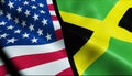 Jamaica and USA Merged Flag Together A Concept of Realations Royalty Free Stock Photo