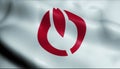 3D Waving Japan City Flag of Koganei Closeup View Royalty Free Stock Photo