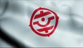 3D Waving Japan City Flag of Shiki Closeup View Royalty Free Stock Photo