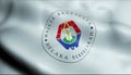3D Waving Malaysia City Council Flag of Melaka Closeup View