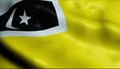 3D Waving Malaysia City Flag of Kuala Terengganu Closeup View