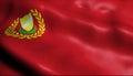 3D Waving Malaysia State Flag of Kedah Closeup View
