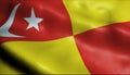 3D Waving Malaysia State Flag of Selangor Closeup View