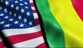Mali and USA Merged Flag Together A Concept of Realations