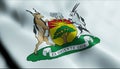 3D Waving Nambia City Flag of Gobabis Closeup View