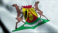 3D Waving Nambia City Flag of Mariental Closeup View