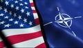 Nato and USA Merged Flag Together A Concept of Realations