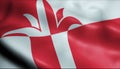 3D Waving Netherlands Municipality Flag of Bernheze Closeup View