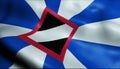 3D Waving Netherlands Municipality Flag of Borsele Closeup View