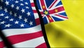 Niue and USA Merged Flag Together A Concept of Realations