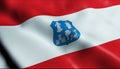 3D Waving Paraguay City Flag of Asuncion Closeup View