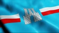 3D Waving Poland City Flag of Gostynin Closeup View Royalty Free Stock Photo