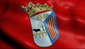 3D Waving Spain City Flag of Salamanca Closeup View