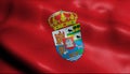 3D Waving Spain Province Flag of Avila Closeup View